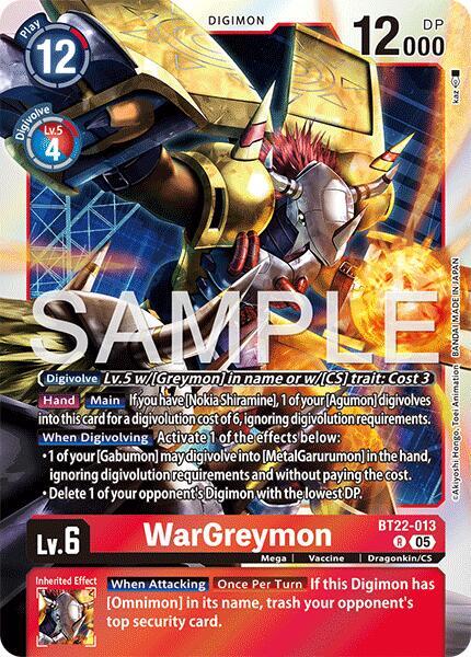 WarGreymon BT22-013 [ Inglese / Giapponese ]