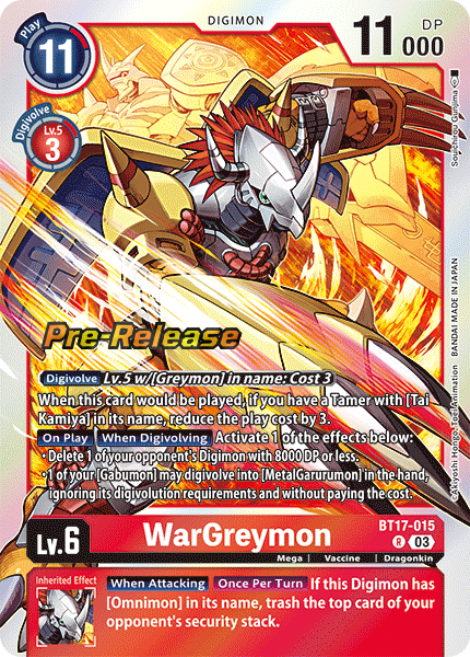 WarGreymon BT17-015 [ Inglese / Giapponese ]